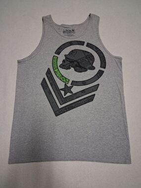 Metal Mulisha Boys' Grey Tank Top with Black & Neon Green Graphic